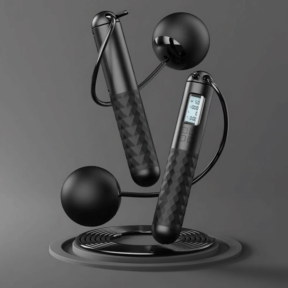 Smart Jump Rope Digital Counter - ポータブルコードレスロープレス縄跳び、滑り止め、減量用、カウンター付きスマート縄跳び、デジタル縄跳び、家庭用
