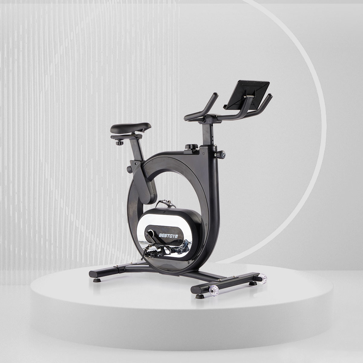Exercise Bike Magnetic Resistance - 工場直販特価 調整可能モーター磁気抵抗筋力強化ベルト駆動スピニングバイク 6KGフライホイール 120KGエクササイズ