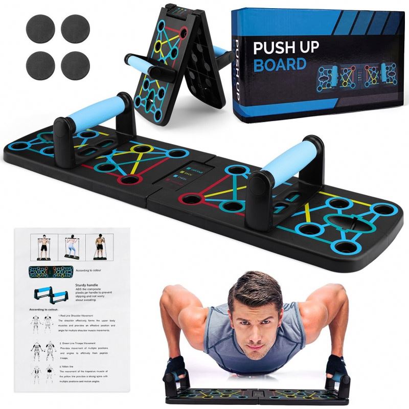 Push Up Board Foldable Multi Function - 多機能折りたたみ式エクササイズ器具 プッシュアップスタンド 多機能プッシュアップ 24 in 1