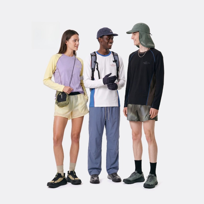 Hiking - ユニセックスアウトドアハイキングスポーツシャツ - 軽量で通気性のあるラグランスリーブアスレチックトップ、コントラストパイピング付き