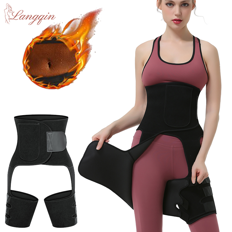 Sweat Waist Trainer Belt Neoprene - ダブルコンプレッションウエストトレーナー、汗、サウナ、減量、コーチベルト、3 in 1