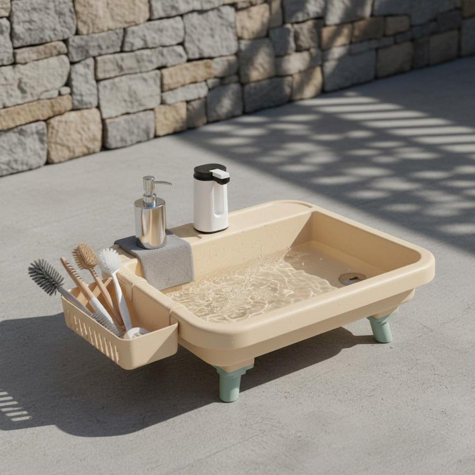 Camping - 屋外用洗面器 ポータブル高圧洗浄機 シングルボタン キャンプ用シンク 果物洗浄・手洗い用