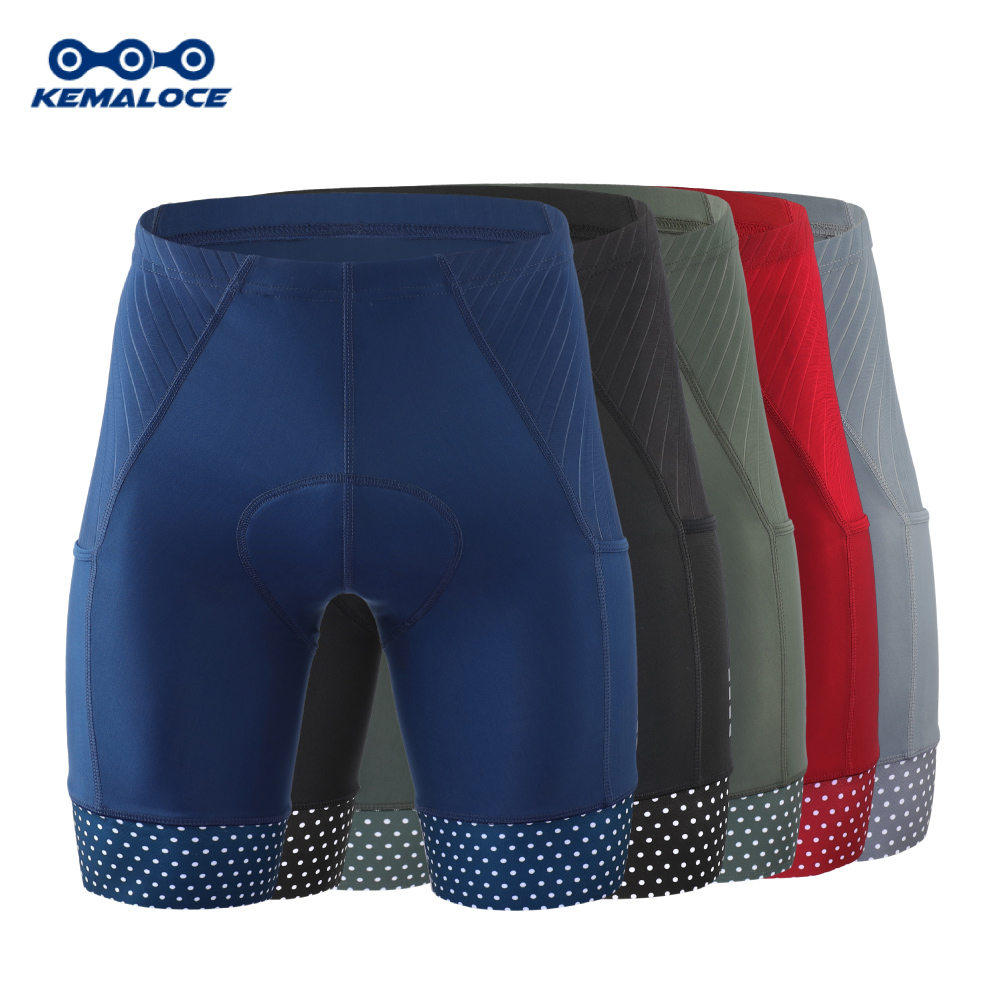 Padded Cycling Shorts 5D Gel - Kemaloce-メンズサイクリングショーツ,サイクリング用,パッド入り,ブルーとグリーン,サイドポケット付き,耐衝撃性,マウンテンバイク用
