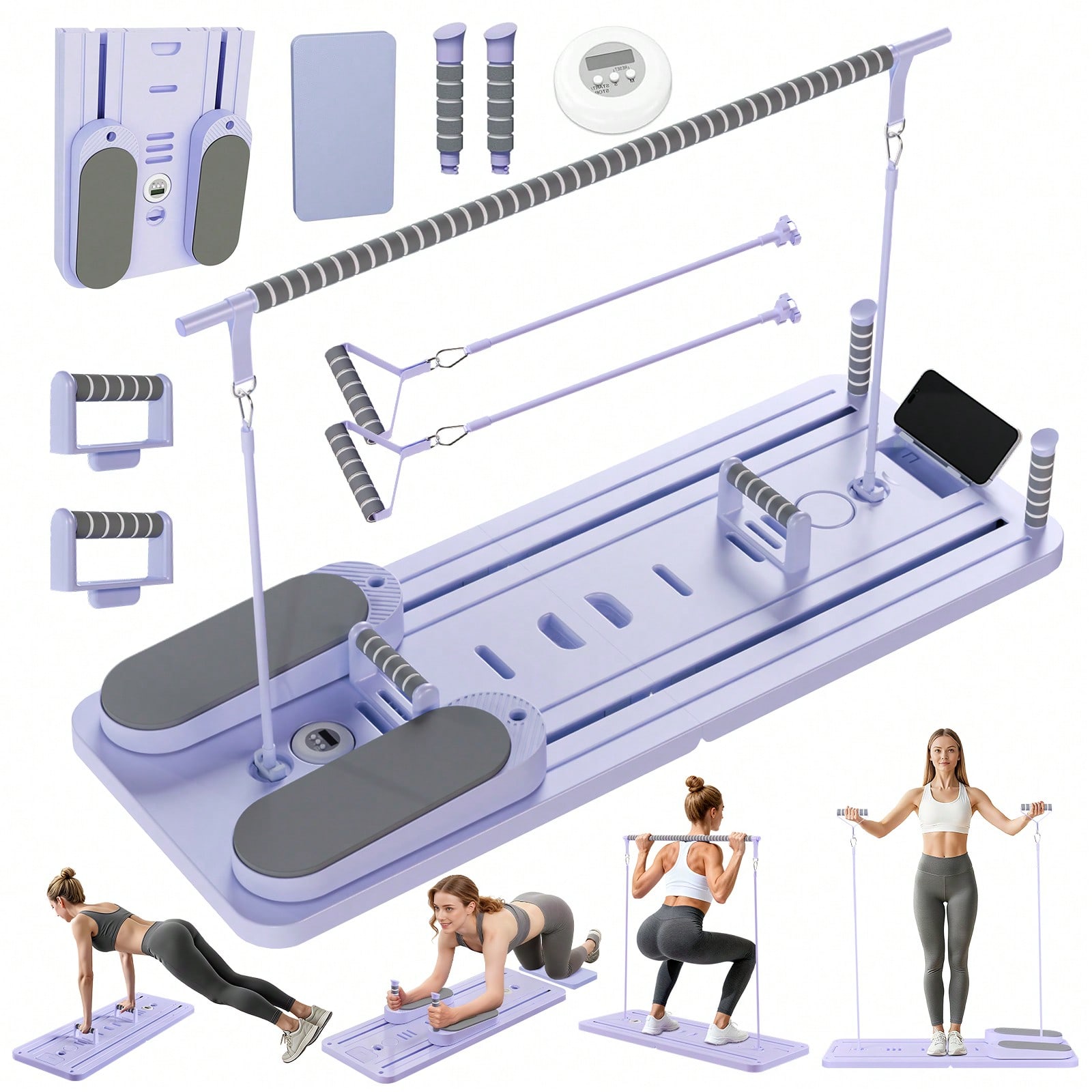 バー付きピラティスリフォーマー、スマホホルダー付きピラティス - Fitness Equipment のレビューと価格