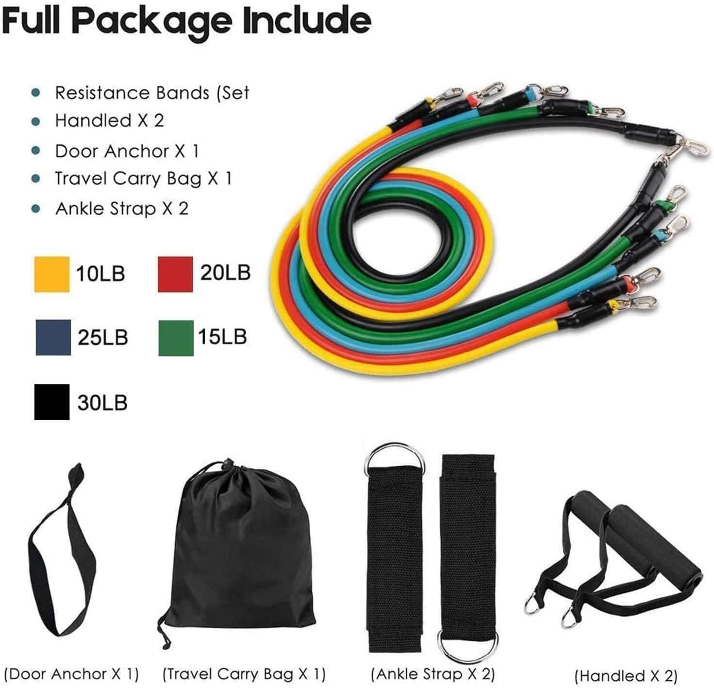 ドアアンカー付きレジスタンスバンドセット、エクササイズバンド - Pilates Bar Kit With Resistance Bands のレビューと価格
