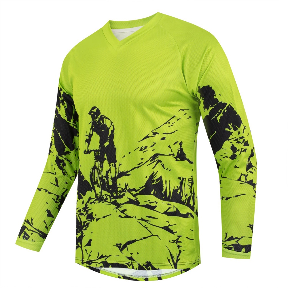 メンズアウトドアマウンテンバイクプリント長袖スポーツTシャツ - Cycling のレビューと価格