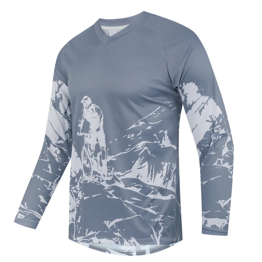 メンズアウトドアマウンテンバイクプリント長袖スポーツTシャツ - Cycling のレビューと価格