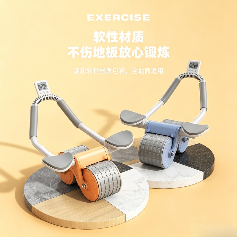 デュアルホイール腹部エクササイズローラー、滑り止め付き安定コ - Ab Roller Wheel With Elbow Support のレビューと価格