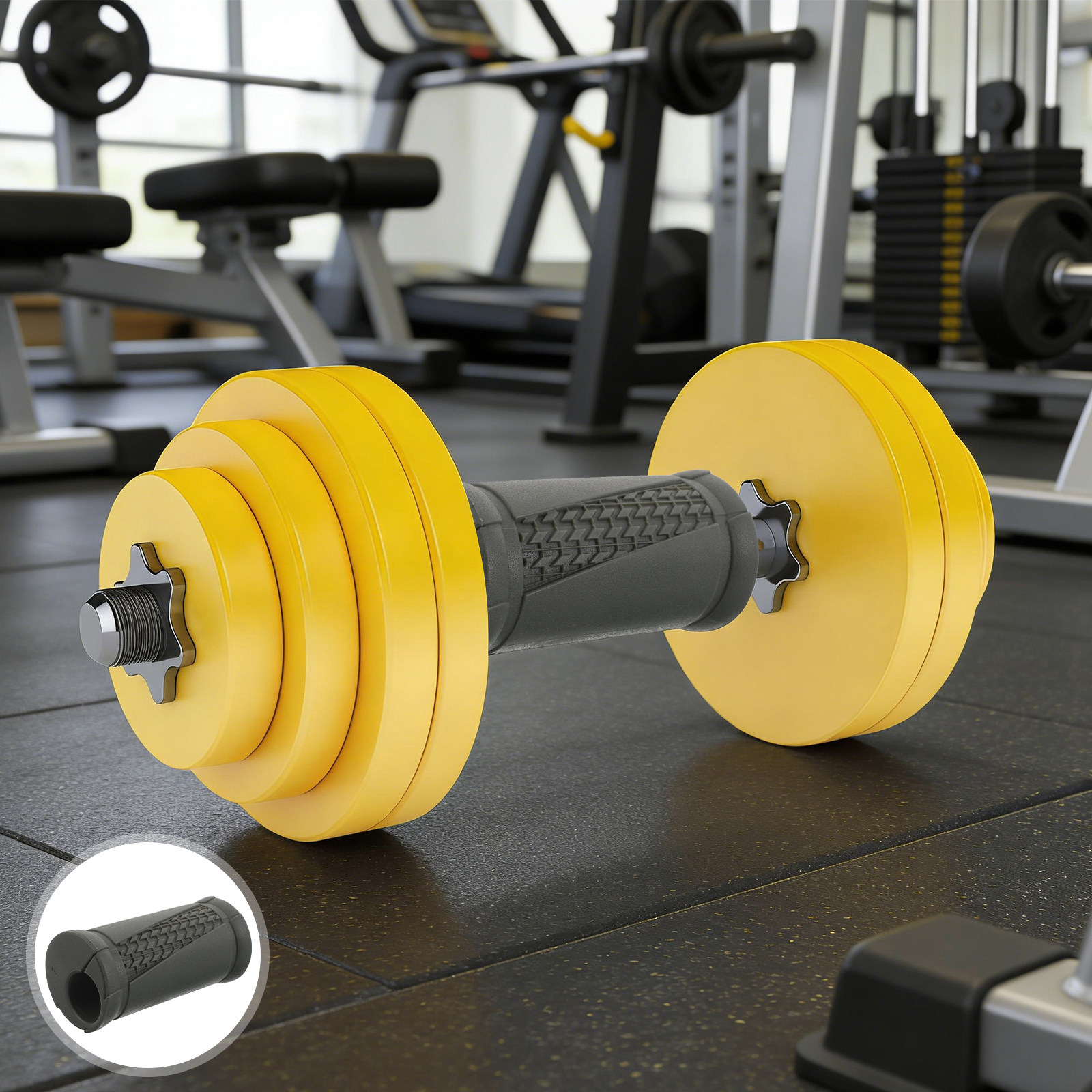 2 個のダンベルハンドルグリップノンスリップバーベルハンドル - Fitness Equipment のレビューと価格