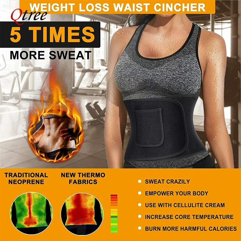 Qtree-女性用ウエストシニチャー、ボディシェイパーラップ - Sweat Waist Trainer Belt Neoprene のレビューと価格