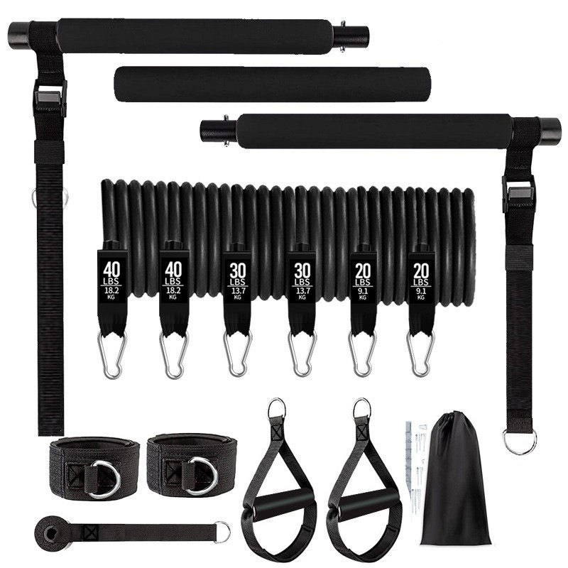 180ポンドの抵抗バンドと調節可能なピラティスバー付き、持ち - Pilates Bar Kit With Resistance Bands のレビューと価格
