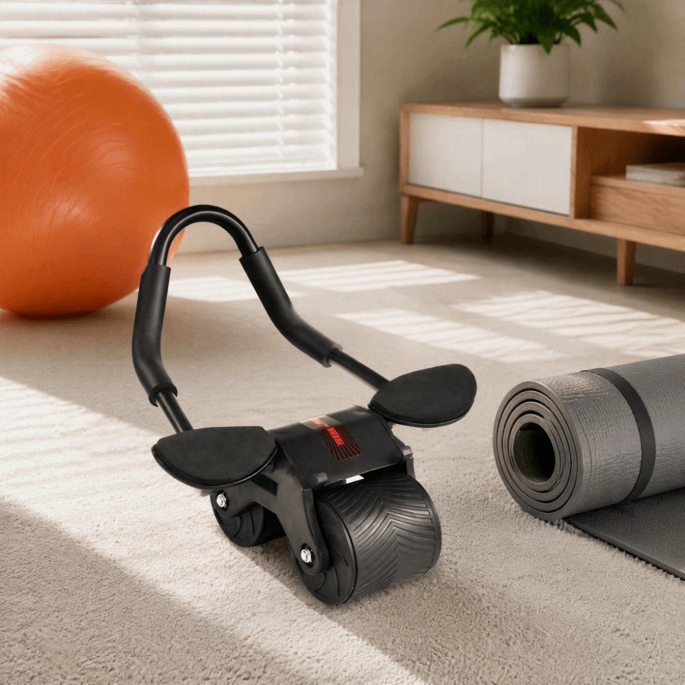 アップグレード版自動リバウンド腹筋ローラーホイール、膝マット - Ab Roller Wheel With Elbow Support のレビューと価格