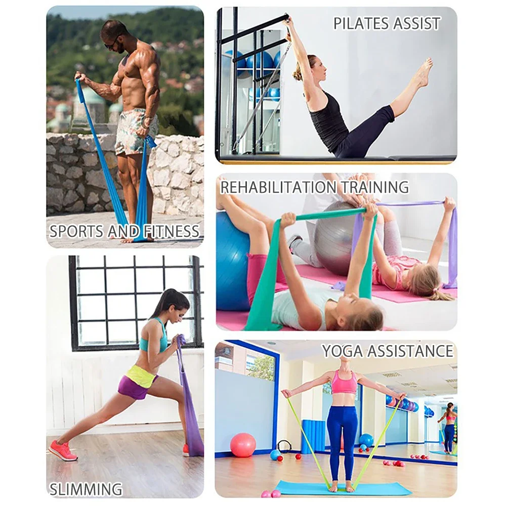 長さ200cmヨガピラティスストレッチ抵抗バンドジムフィット - Pilates Bar Kit With Resistance Bands のレビューと価格