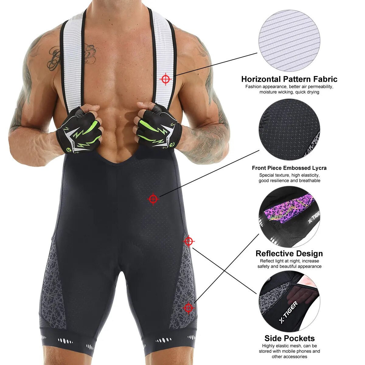 サイクリングビブショーツ5dゲルパッドマウンテンバイクショー - Padded Cycling Shorts 5D Gel のレビューと価格