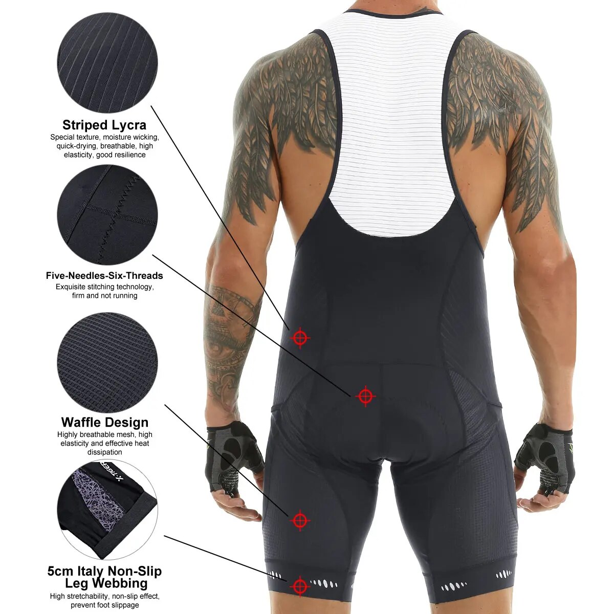 サイクリングビブショーツ5dゲルパッドマウンテンバイクショー - Padded Cycling Shorts 5D Gel のレビューと価格