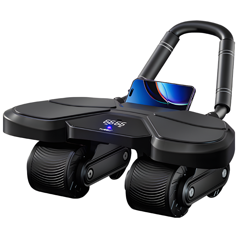 肘サポート付きブラックアブホイールローラー 筋力トレーナー  - Ab Roller Wheel With Elbow Support のレビューと価格