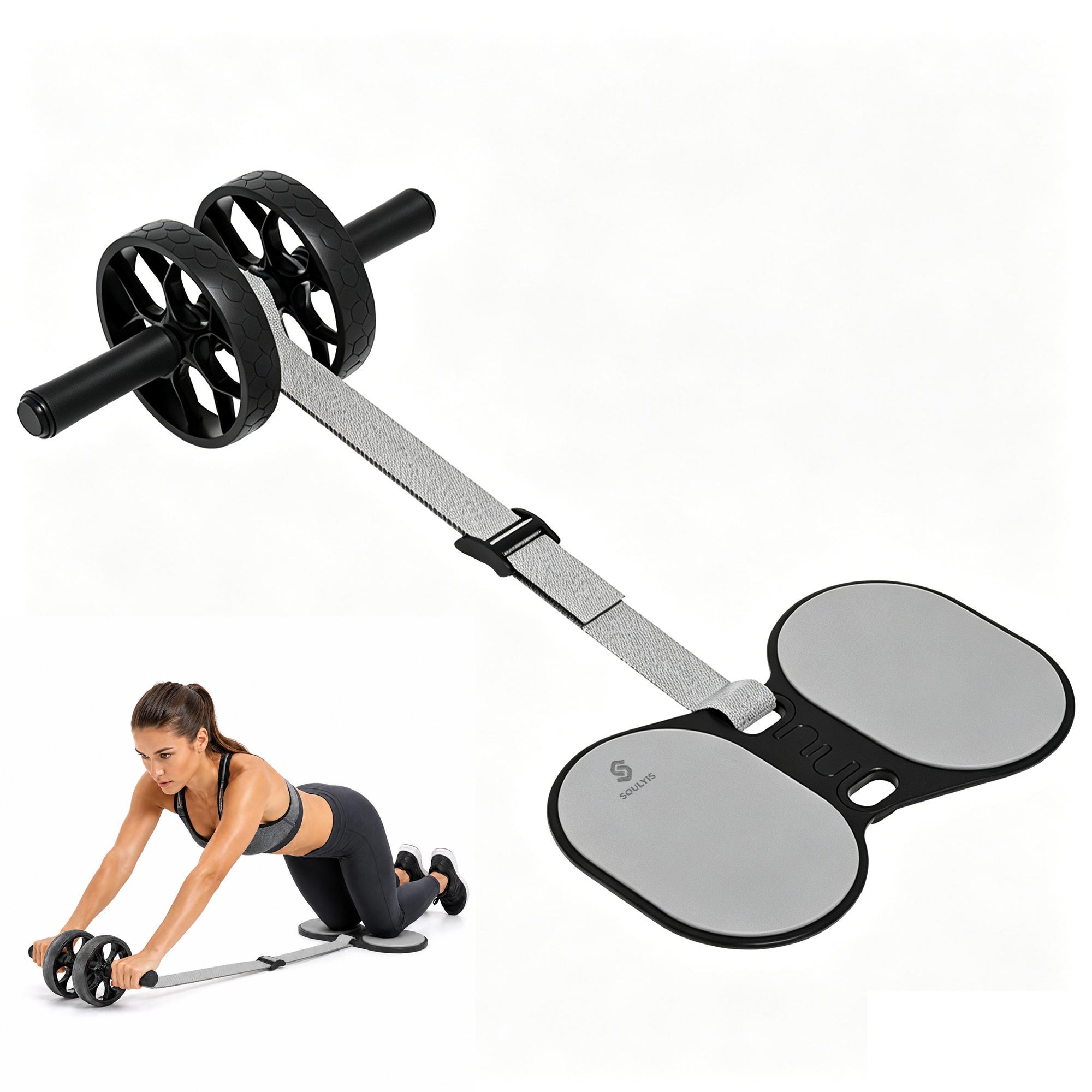 肘サポートと抵抗バンド付きデュアルホイールアブローラー、滑り - Ab Roller Wheel With Elbow Support のレビューと価格