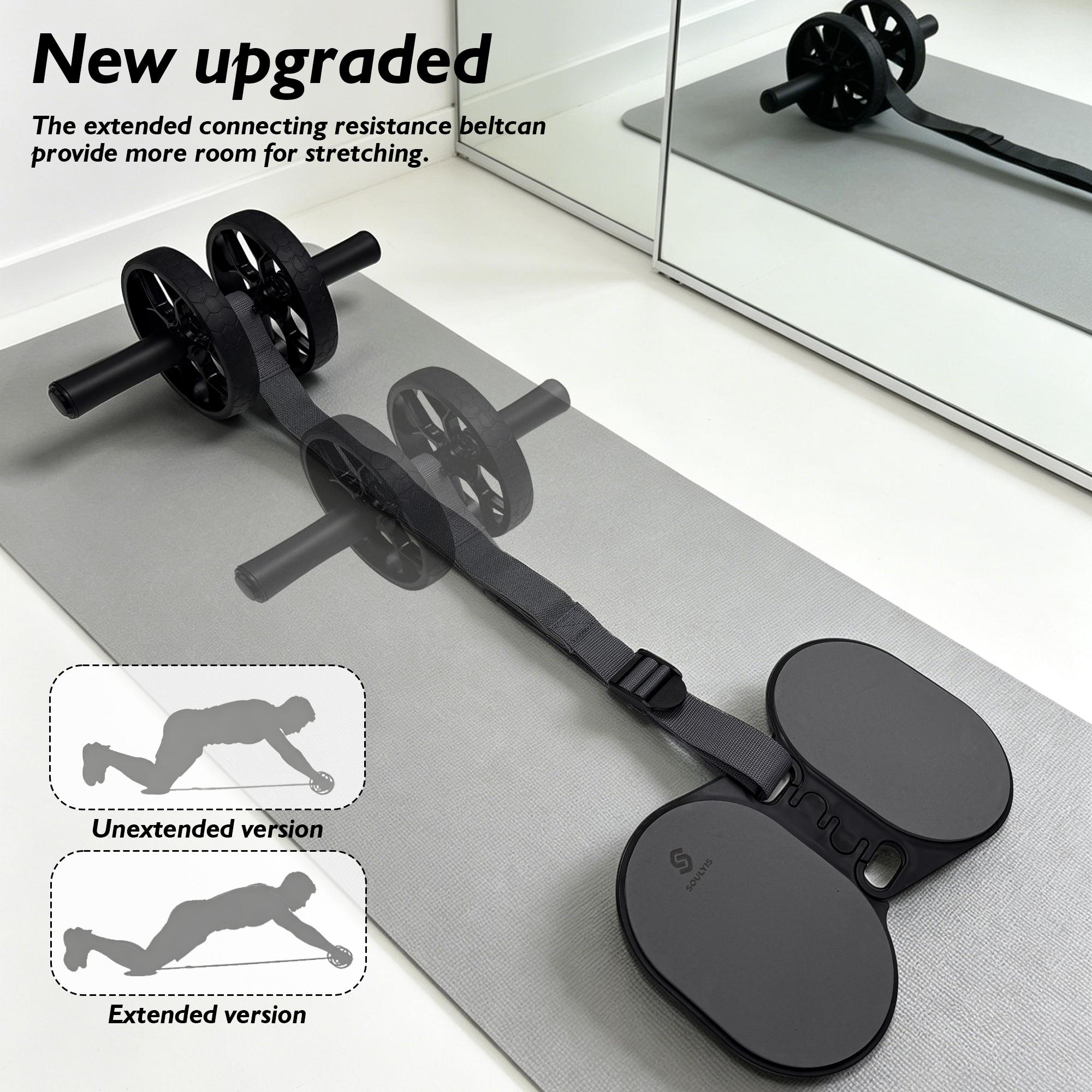 肘サポートと抵抗バンド付きデュアルホイールアブローラー、滑り - Ab Roller Wheel With Elbow Support のレビューと価格