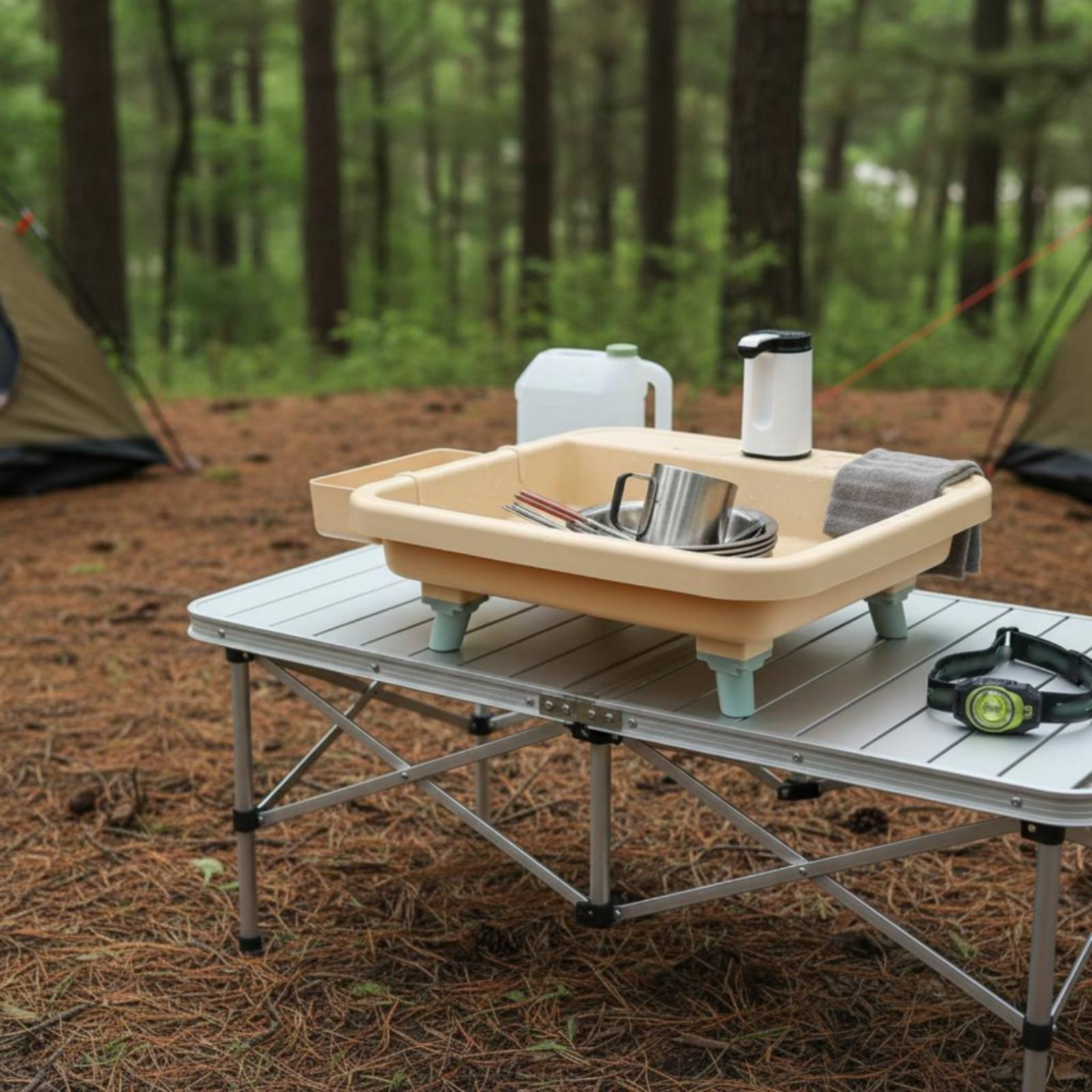ポータブル手洗いステーション シングルボタン機能付き キャン - Camping のレビューと価格