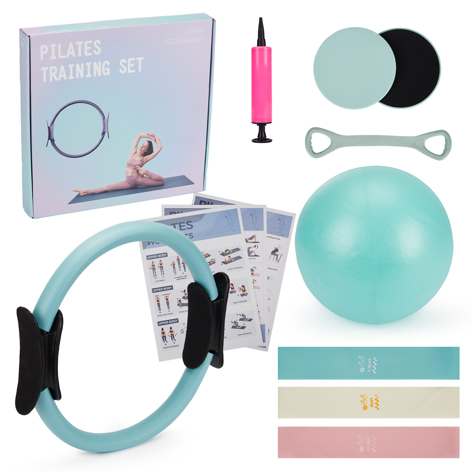 ピラティス トレーニングセット、6-in-1 ピラティスリン - Pilates Bar Kit With Resistance Bands のレビューと価格