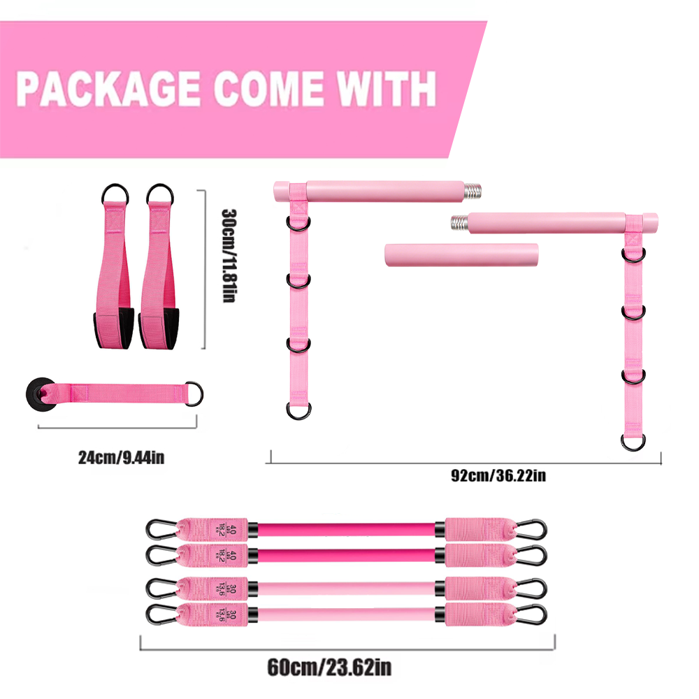 レジスタンスチューブセット 多機能ピラティスバーキット レジ - Pilates Bar Kit With Resistance Bands のレビューと価格