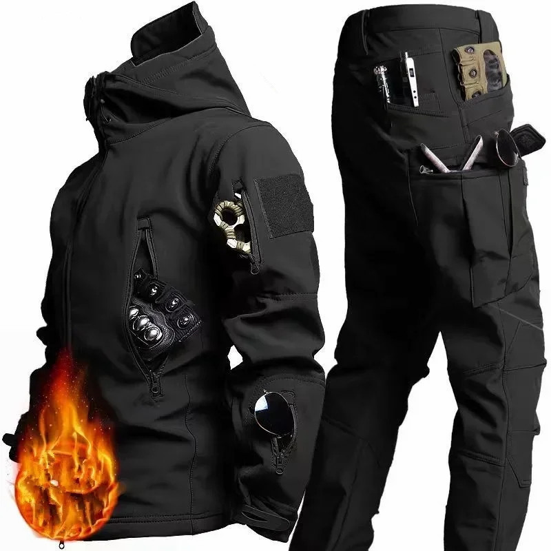 男性用シャークスキンソフトシェルアサルトスーツ 冬用フリース - Hiking のレビューと価格